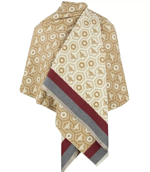 Fendi Scarf Shawl Wrap FF Logo Monogram Brown 180*70cm