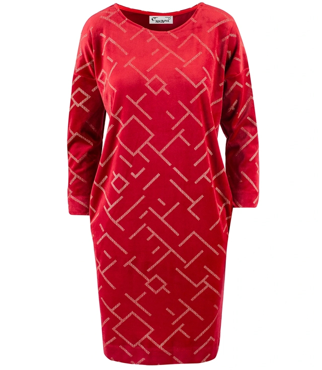LILI velvet dress with a shiny midi bauble pattern