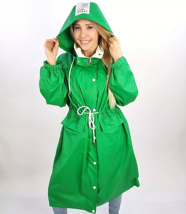 Lightweight longer parka raincoat