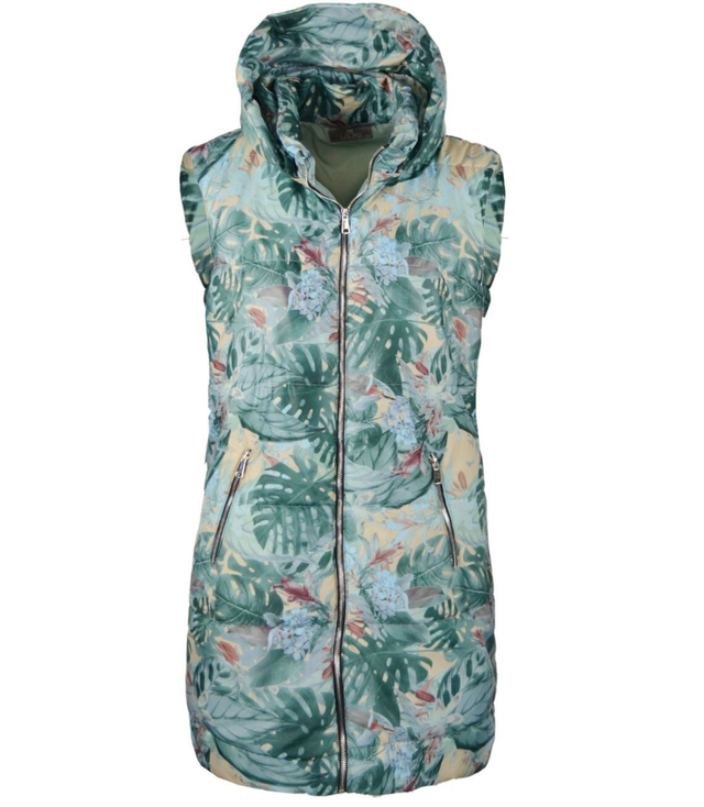 Long sleeved waistcoat with flowers and leaves