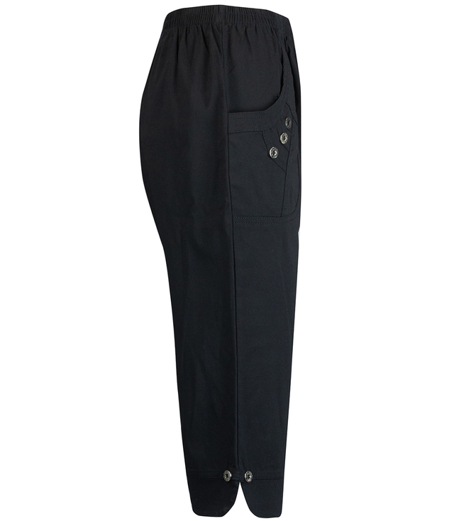 Comfortable, elastic 3/4-length trousers with an elastic band, plus size DORIS