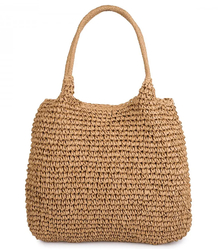 Large braided raffia shoulder bag 