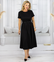 Classic strapless dress flared midi ELISE