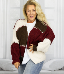 Short cardigan sweater unbuttoned wide stripes VALENTINA