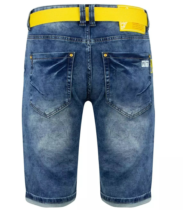 Męskie spodenki jeansowe szorty + pasek