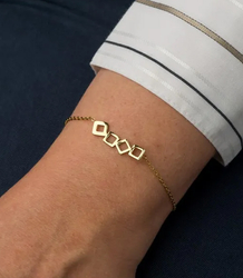 Elegant gold women's steel bracelet