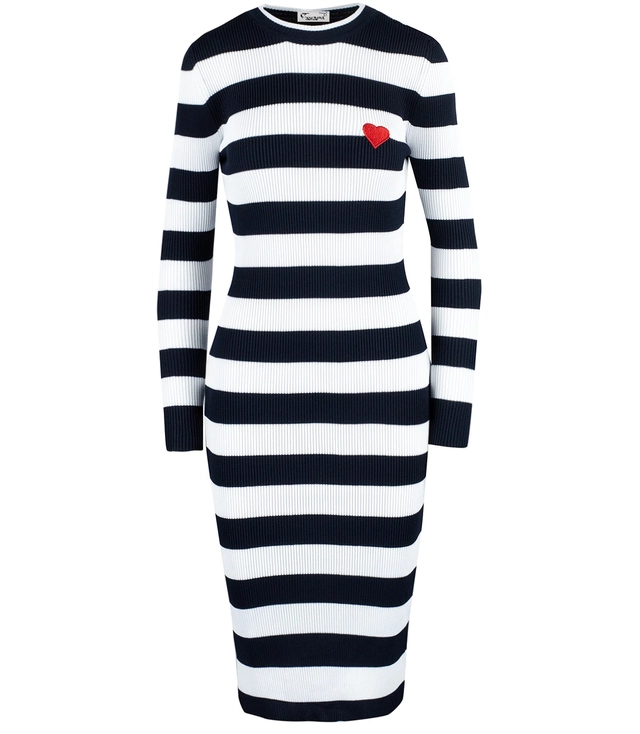 Elegant striped dress with a LOVE heart