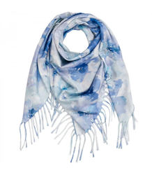 Floral women's scarf shawl with tassels