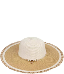 Large straw hat with a wide brim, two-colored