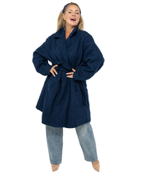 Women's TEDDY boucle fabric bear coat