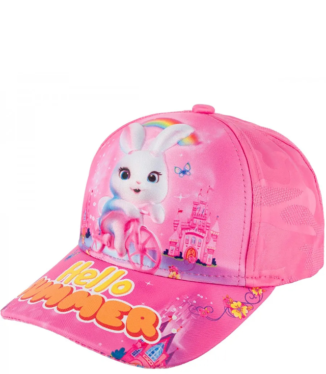 Children's baseball cap decorated with bunny print