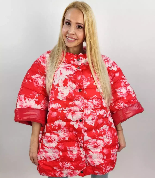 Short reversible flower transitional jacket