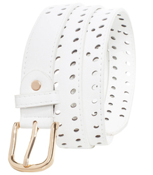 Women's eco leather belt with decorative holes 3 cm