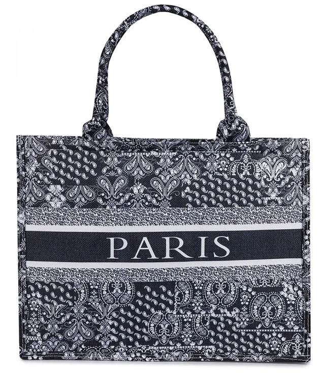 Large Shopper Bag Stylish Rigid with inscription PARIS