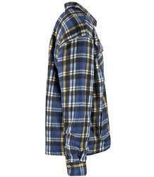 Warm fleece checked men's shirt insulated with faux fur