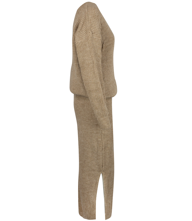 Knitted sweater + skirt set in solid color BELLA