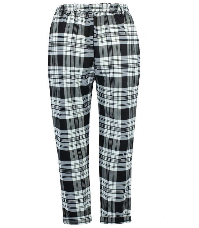 Elegant AMANDA plus size checkered fabric trousers