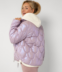 Quilted jacket with pearl sheen and tracksuit inserts ARIA