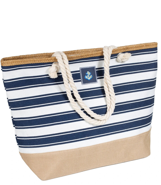 Mega large summer beach bag with stripes