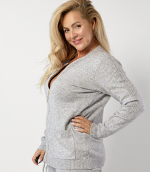 LIVIA melange knit cardigan pullover cardigan
