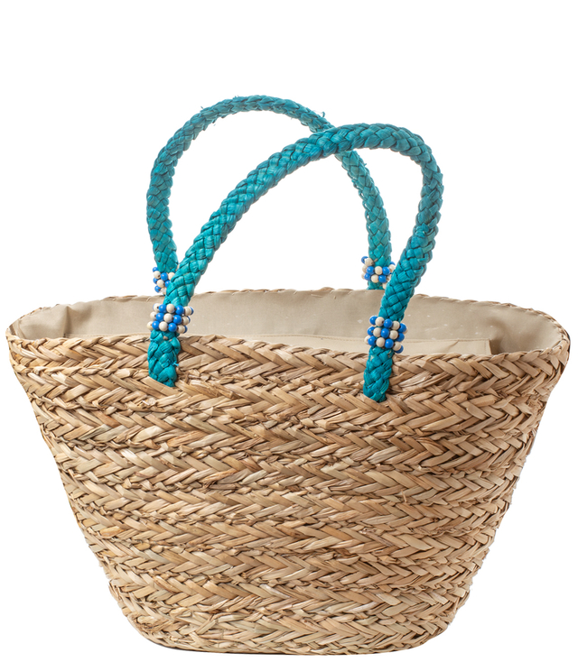 Mega large summer bag braided basket with lining 