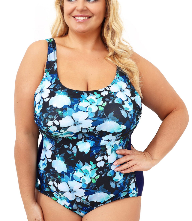 Classic one-piece swimsuit with patterns