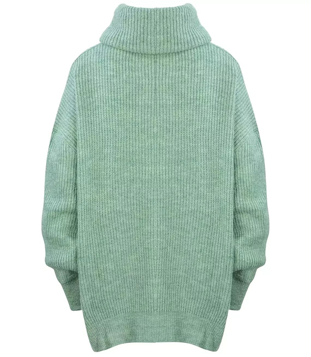 Smooth loose oversize turtleneck sweater