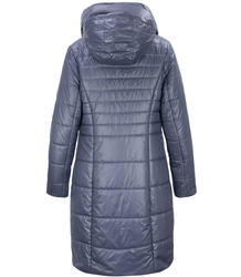 Długi elegancki pikowany płaszcz damski ocieplany AMELIA