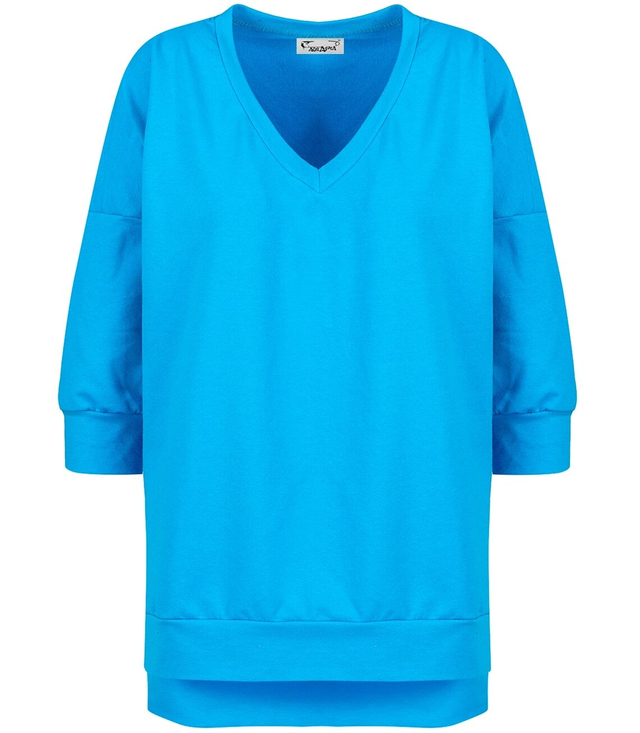 Thin boxy cotton sweatshirt, V-neck JUITA