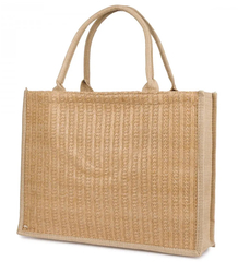 PARIS MILANO braided shopper bag for summer beach large eco bag