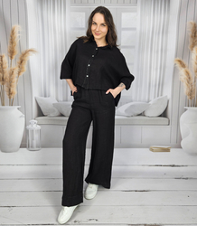 Wide leg linen culotte pants LAILA