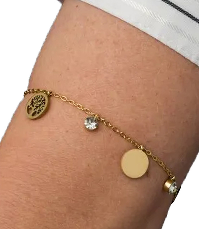 Elegant gold women's steel bracelet