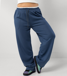 Comfortable sweatpants made of soft material with white insert at the waist LUNA