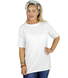 Blouse t-shirt with round neckline and 1/2 sleeve EVELINA