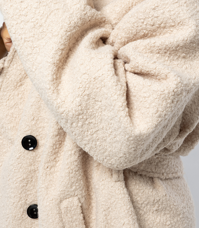Women's TEDDY boucle fabric bear coat