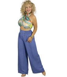 Loose women's palazzo pants wide leg high rise LENA