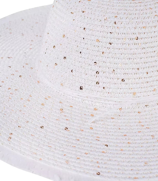 Fashionable large braided sequin hat for women