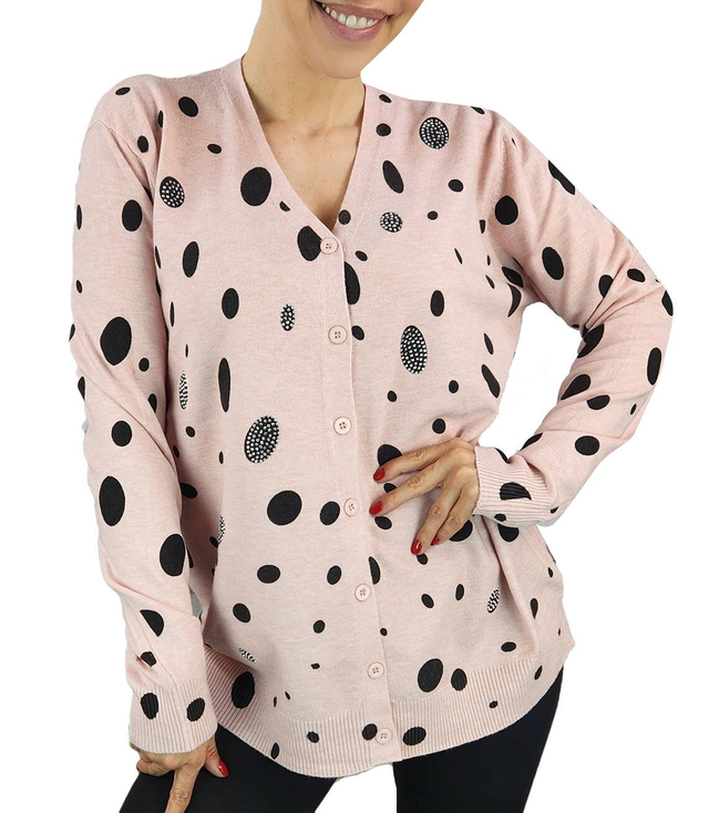 Short polka dot and zircon sweater LIZA