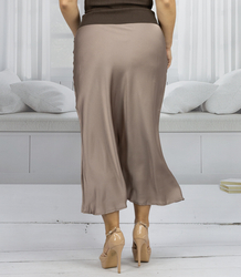 Satin maxi skirt plain monochrome PRINCESS