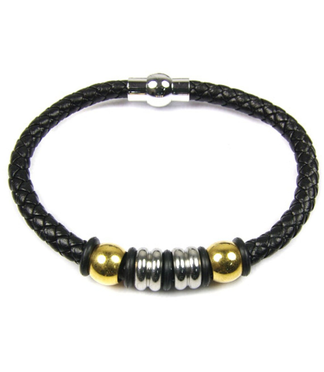 Men's steel bracelet Silver Gold Black 5 mm