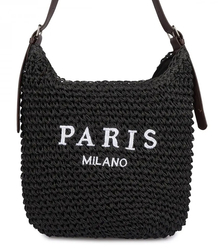 PARIS MILANO braided handbag with eco leather strap