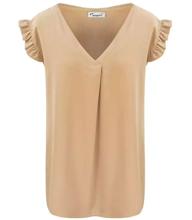 Blouse T-shirt V neckline short sleeve