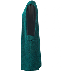 Elegant trapeze dress with brocade midi length SOFIA