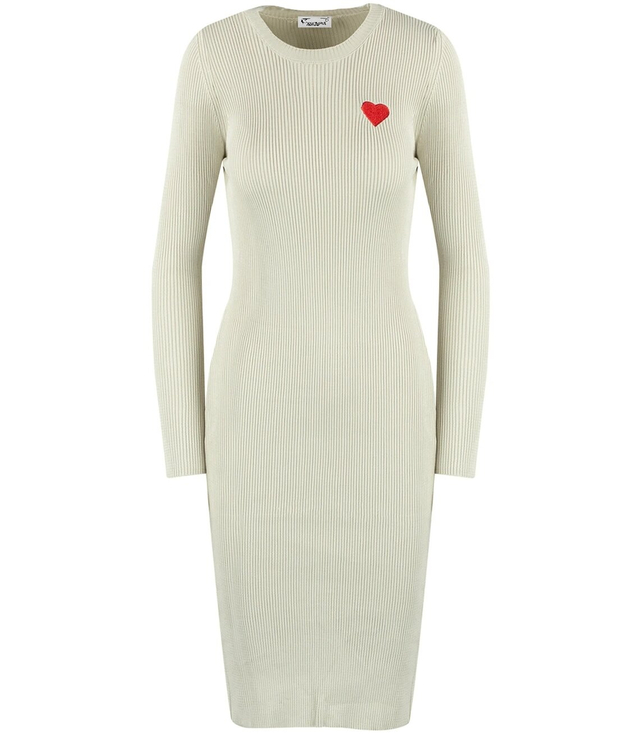 Elegant ribbed dress with a LOVE heart