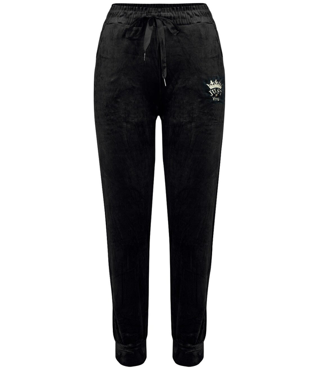 Velour tie sweatpants with embroidery LAILA