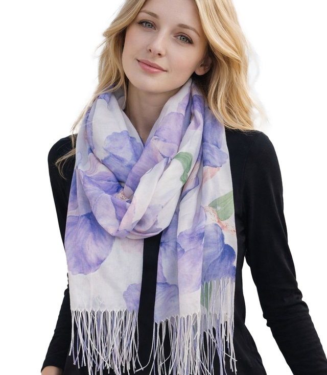 Women's floral pattern scarf 180x70