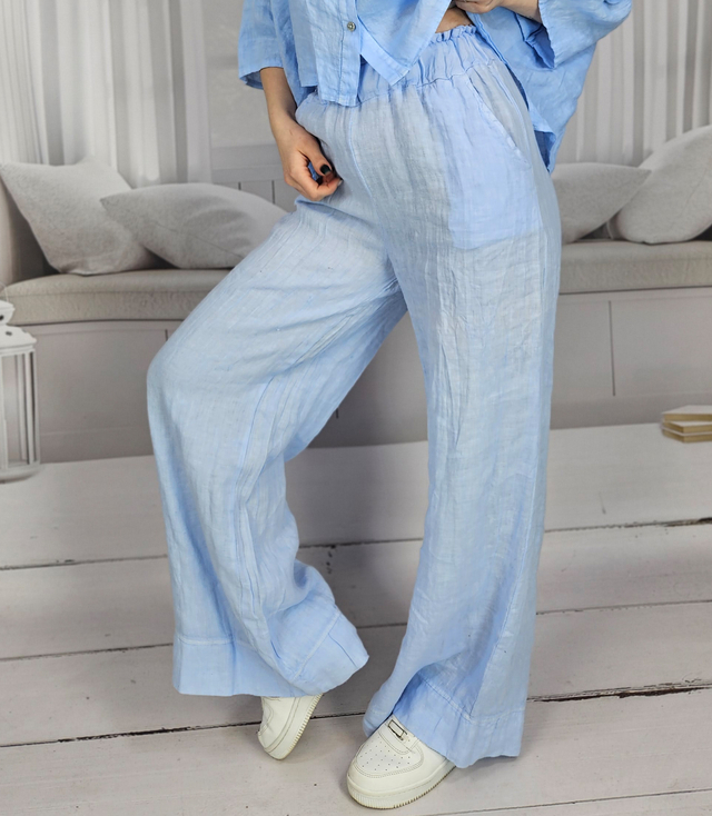 Wide leg linen culotte pants LAILA