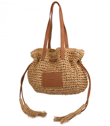 Braided boho bag with straps and tassels