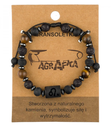 Bransoletka męska z naturalnych kamieni zodiak LEW