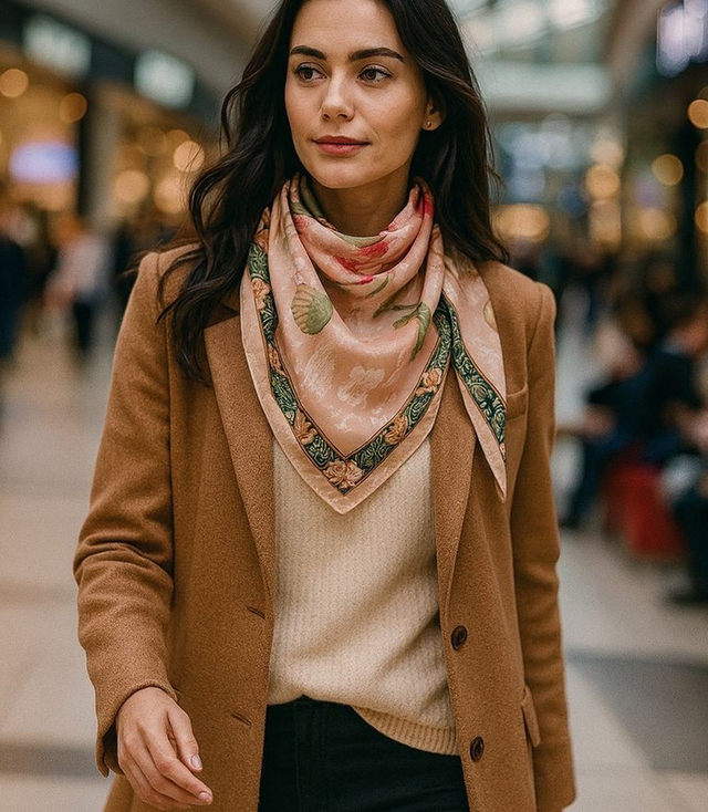 Elegant women's scarf with an insane 70x70 pattern